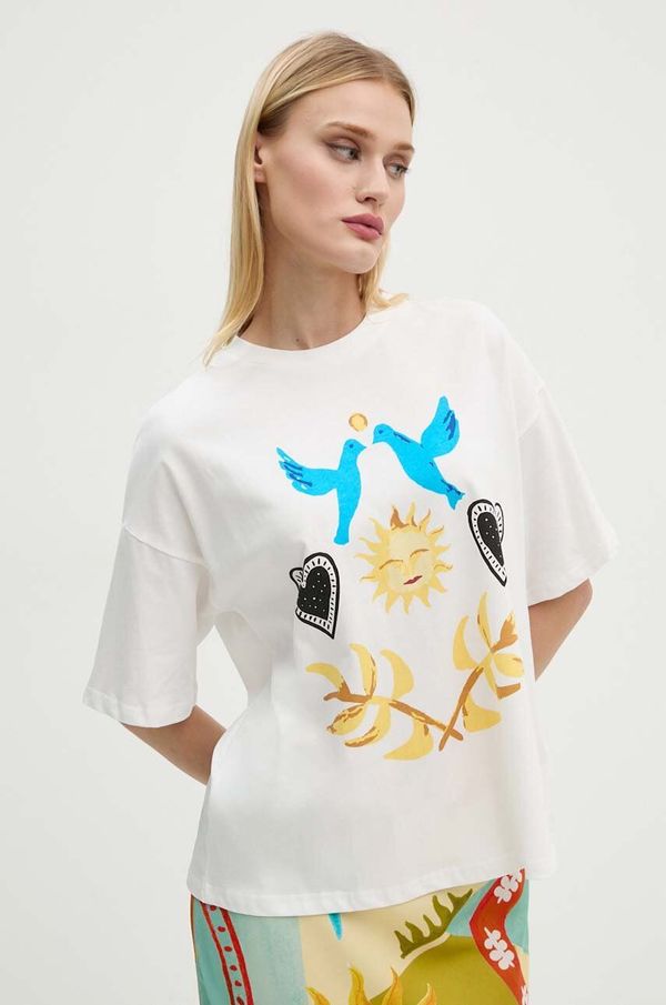Never Fully Dressed Pamučna majica Never Fully Dressed White Sundazed Summer Tee za žene, boja: bijela, NFDTO1535