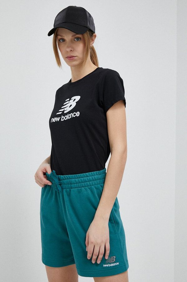 New Balance Pamučna majica New Balance boja: crna, WT31546BK-6BK