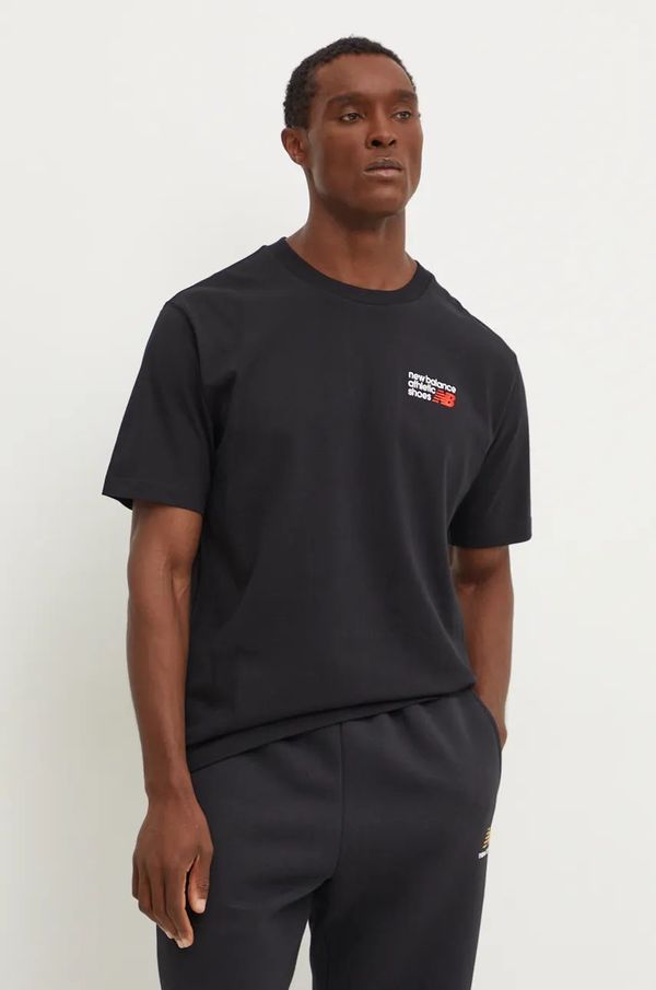 New Balance Pamučna majica New Balance za muškarce, boja: crna, s aplikacijom, MT41908BK