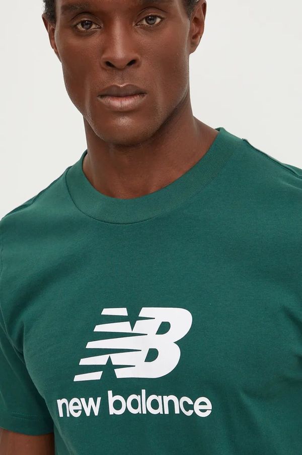 New Balance Pamučna majica New Balance za muškarce, boja: zelena, s tiskom, MT41502NWG