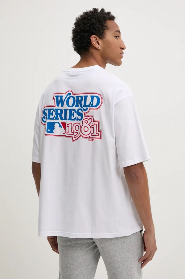 New Era Pamučna majica New Era LOS ANGELES DODGERS za muškarce, boja: bijela, s tiskom, 60564775