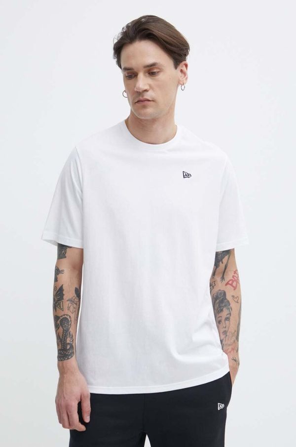 New Era Pamučna majica New Era za muškarce, boja: bijela, s aplikacijom