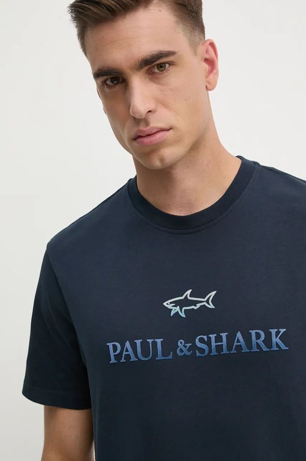 Paul&Shark Pamučna majica Paul&Shark za muškarce, boja: tamno plava, s tiskom, 14311604