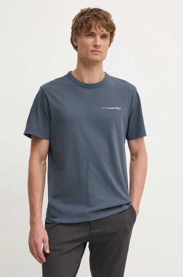 Pepe Jeans Pamučna majica Pepe Jeans DAVY TEE za muškarce, boja: siva, s tiskom, PM509626