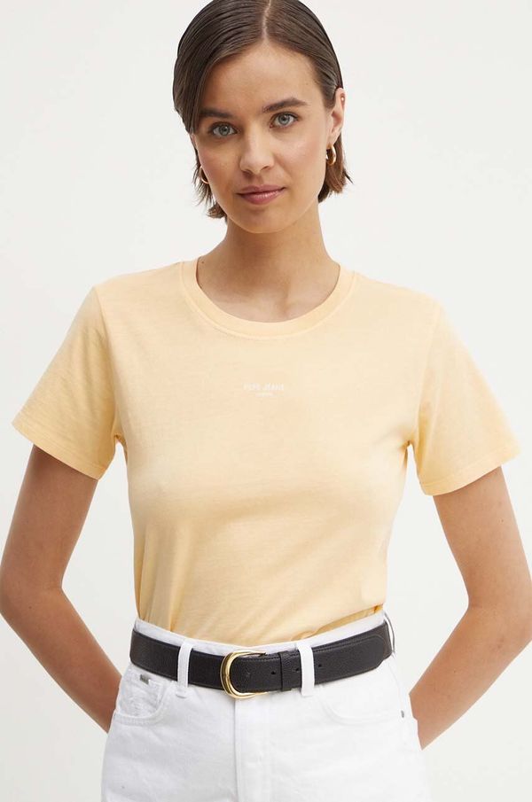 Pepe Jeans Pamučna majica Pepe Jeans EMILY za žene, boja: žuta, PL505877