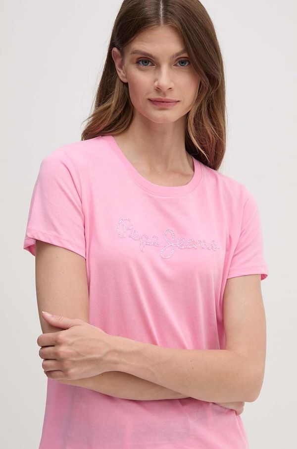 Pepe Jeans Pamučna majica Pepe Jeans ESPE za žene, boja: ružičasta, PL505896