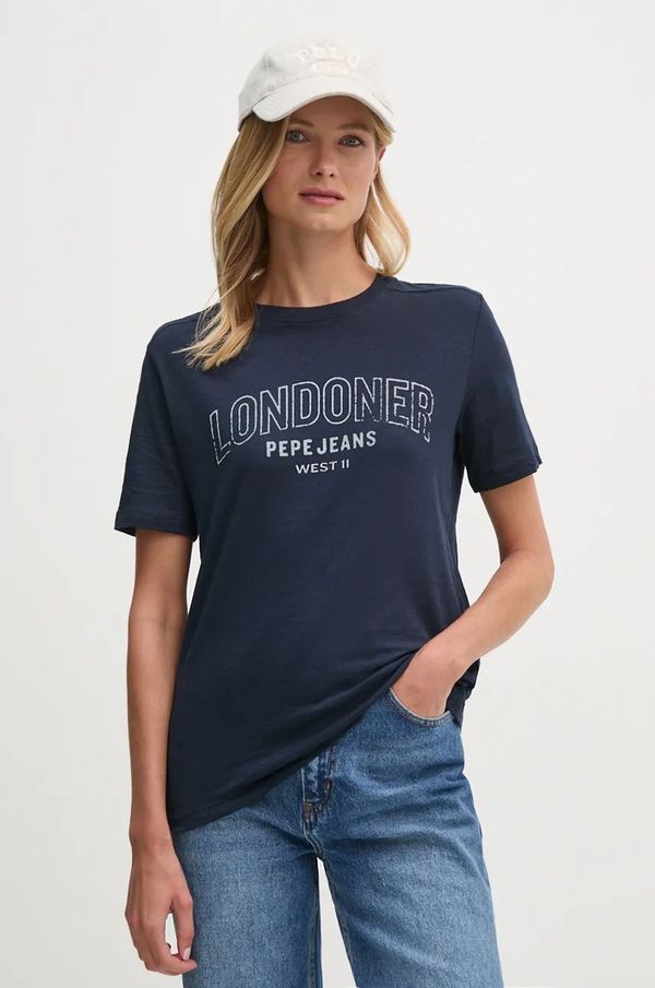 Pepe Jeans Pamučna majica Pepe Jeans GABBY za žene, boja: tamno plava, PL505968
