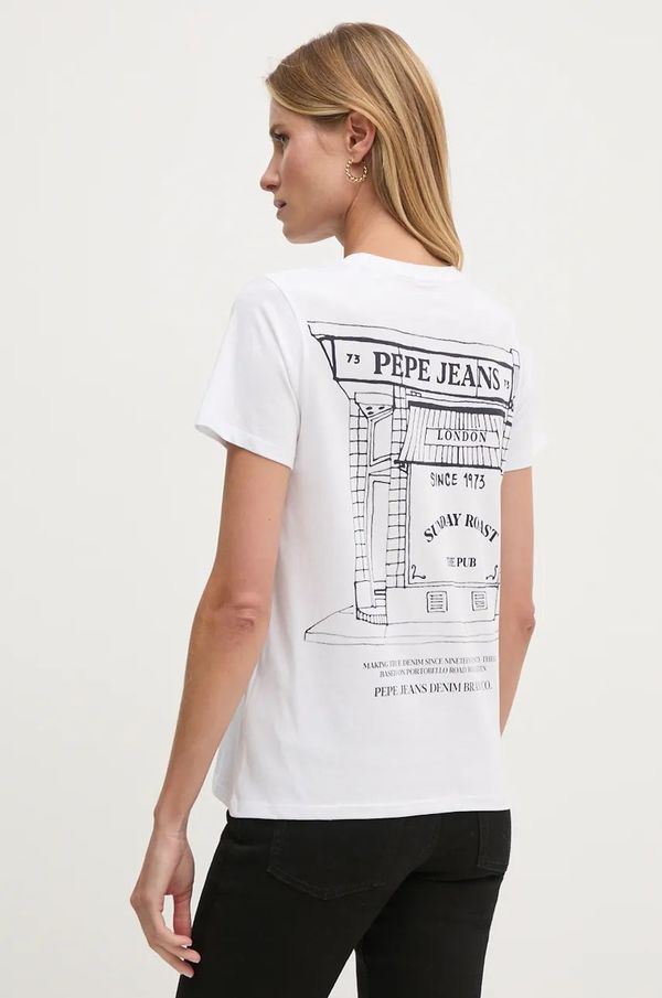 Pepe Jeans Pamučna majica Pepe Jeans GENEVIVE za žene, boja: bijela, PL505974