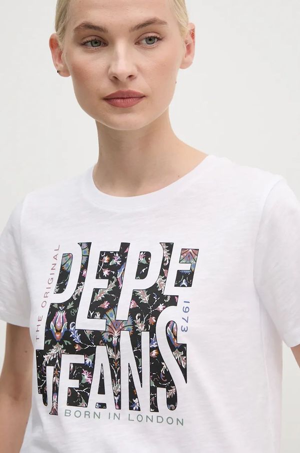 Pepe Jeans Pamučna majica Pepe Jeans GLORIA za žene, boja: bijela, PL505964
