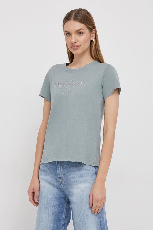 Pepe Jeans Pamučna majica Pepe Jeans HAILEY za žene, boja: zelena, PL505749