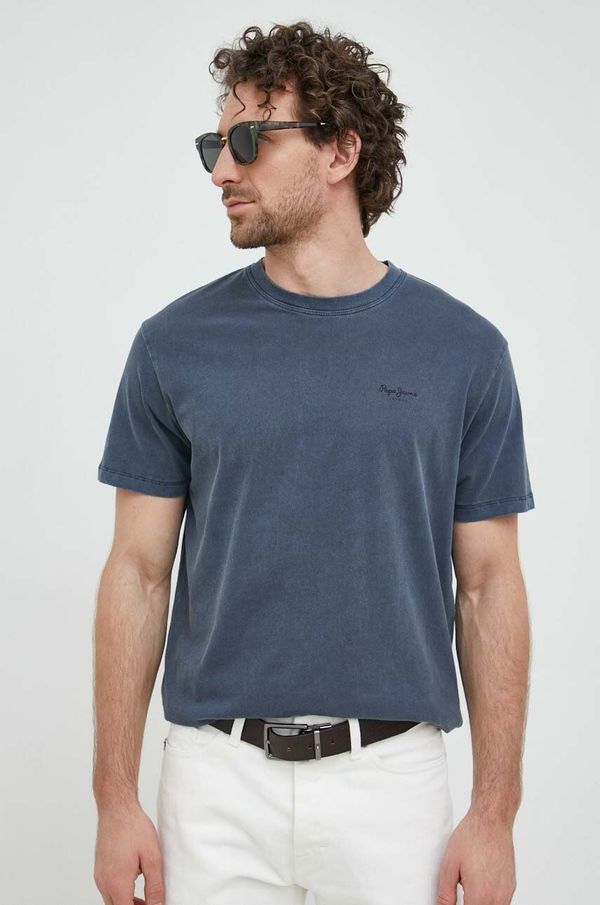Pepe Jeans Pamučna majica Pepe Jeans Jacko boja: tamno plava, s tiskom