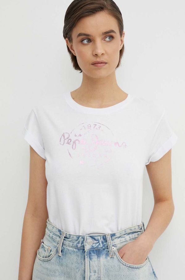 Pepe Jeans Pamučna majica Pepe Jeans KELTSE za žene, boja: bijela, PL505862