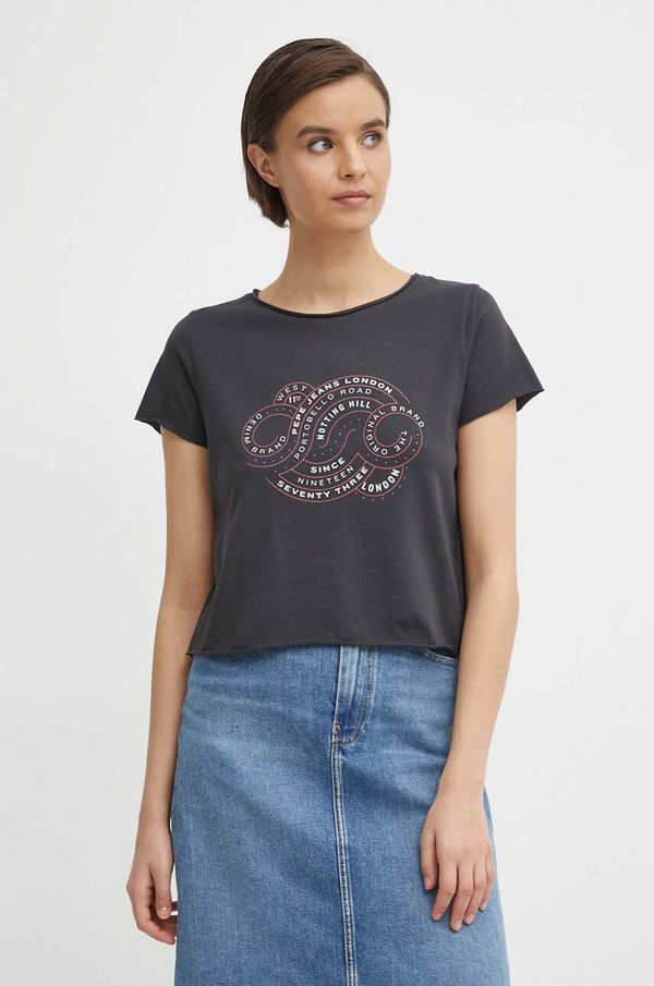 Pepe Jeans Pamučna majica Pepe Jeans KENNA za žene, boja: siva, PL505857