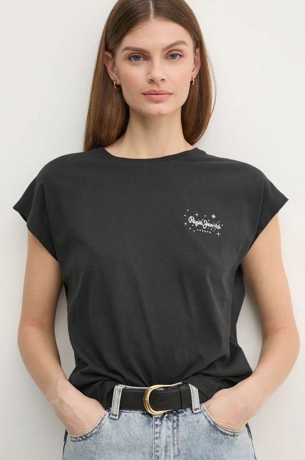 Pepe Jeans Pamučna majica Pepe Jeans LORENA za žene, boja: crna, PL505998