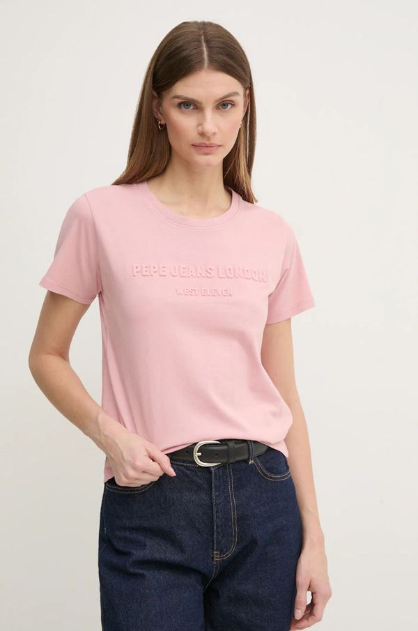 Pepe Jeans Pamučna majica Pepe Jeans LORETTA za žene, boja: ružičasta, PL505994