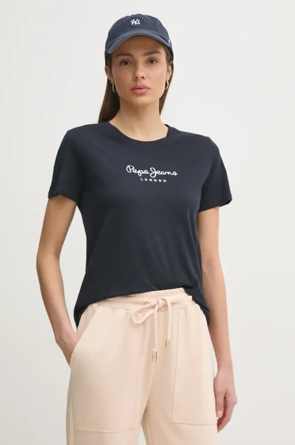 Pepe Jeans Pamučna majica Pepe Jeans MACY za žene, boja: tamno plava, PL506012