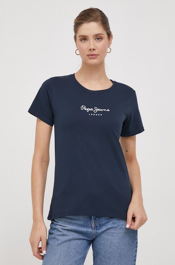 Pepe Jeans Pamučna majica Pepe Jeans Wendys za žene, boja: tamno plava