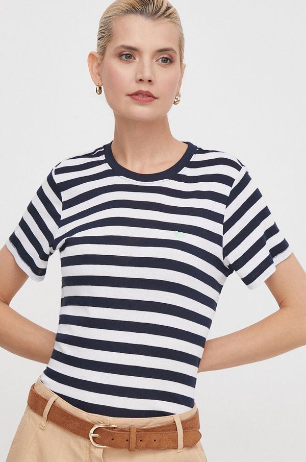 Pepe Jeans Pamučna majica Pepe Jeans za žene, boja: tamno plava