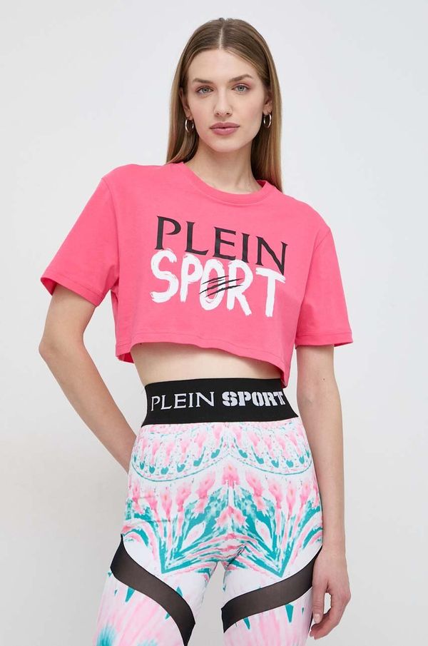 Plein Sport Pamučna majica PLEIN SPORT za žene, boja: ružičasta