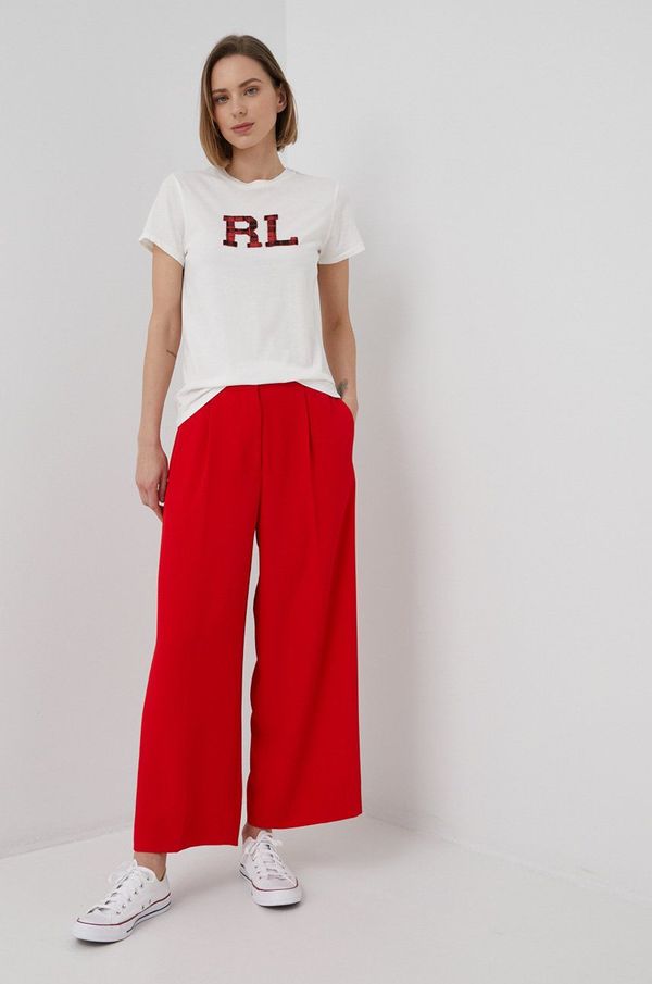 Polo Ralph Lauren Pamučna majica Polo Ralph Lauren boja: bež