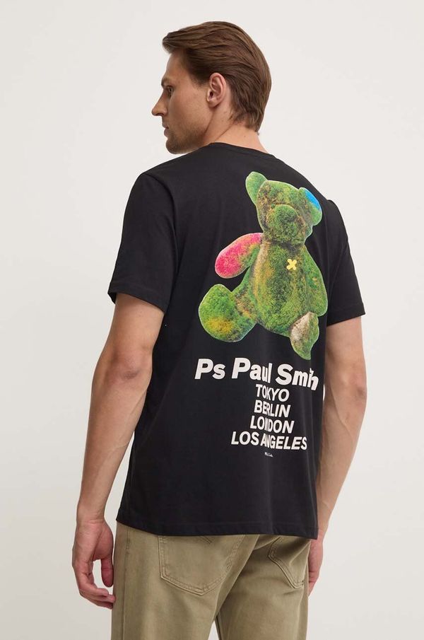 PS Paul Smith Pamučna majica PS Paul Smith za muškarce, boja: crna, s tiskom, M2R.011R.NP4694
