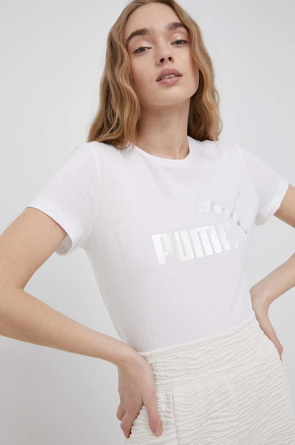 Puma Pamučna majica Puma boja: bijela