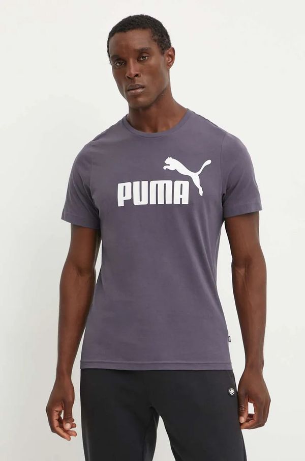 Puma Pamučna majica Puma boja: siva, s tiskom