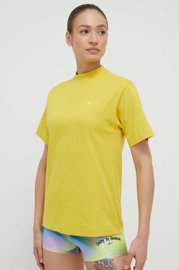 Puma Pamučna majica Puma boja: žuta
