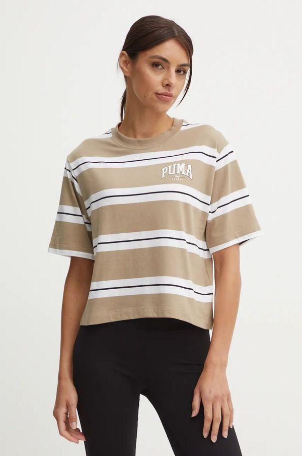 Puma Pamučna majica Puma za žene, boja: bež, 681538