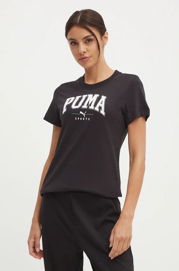 Puma Pamučna majica Puma za žene, boja: crna, 681537