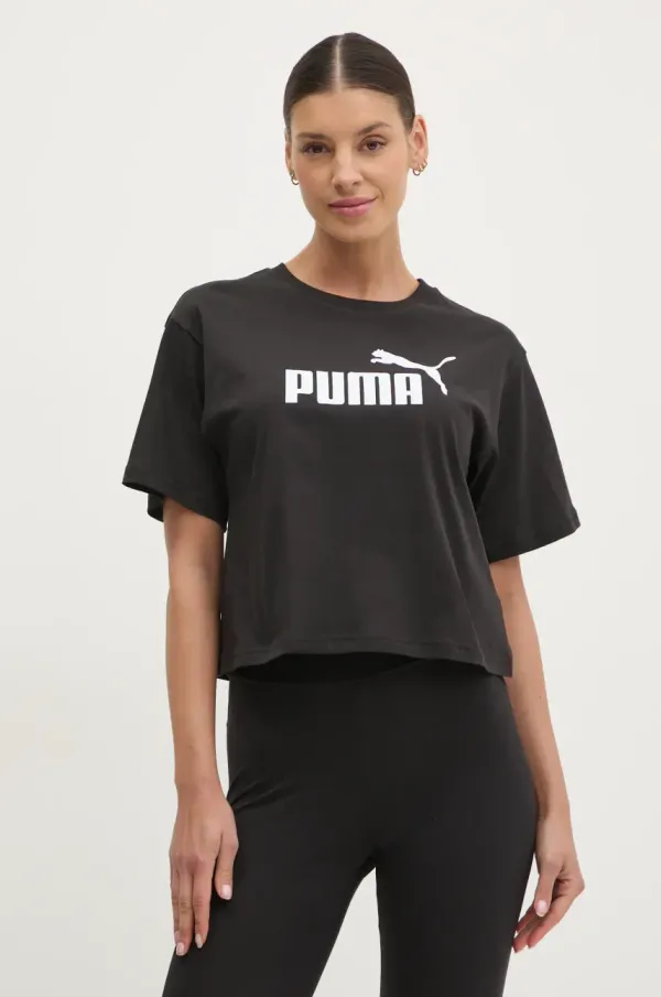 Puma Pamučna majica Puma za žene, boja: crna, 684972
