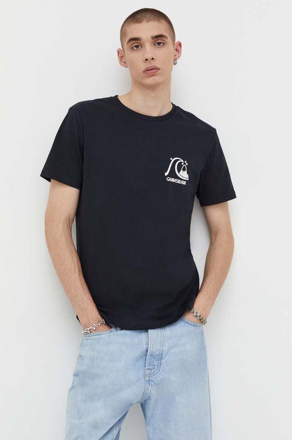 Quiksilver Pamučna majica Quiksilver boja: crna, s tiskom