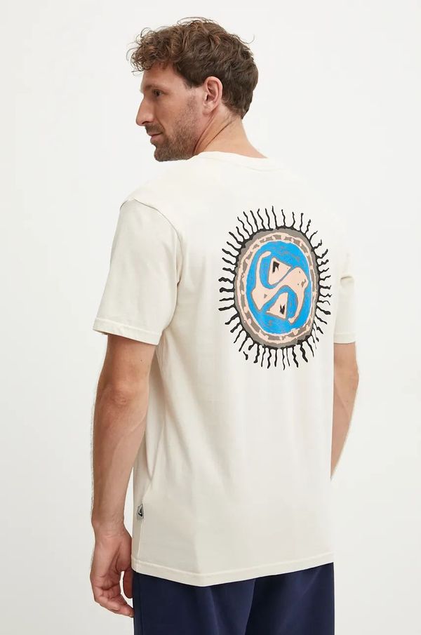 Quiksilver Pamučna majica Quiksilver Fun Zone za muškarce, boja: bež, s tiskom, EQYZT07831