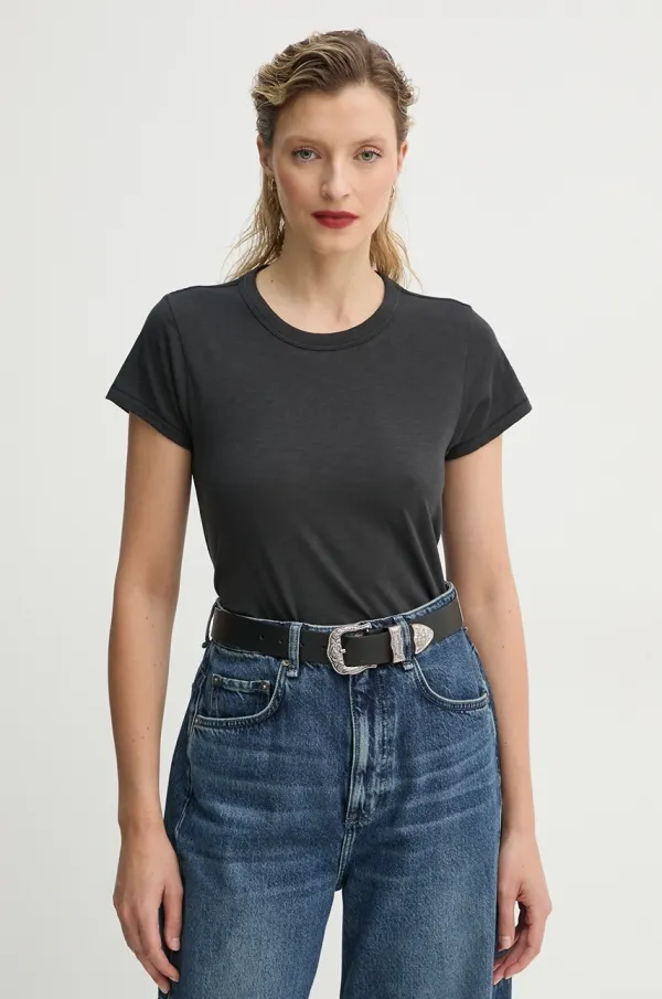 rag & bone Pamučna majica Rag & Bone za žene, boja: crna, W272C32CH