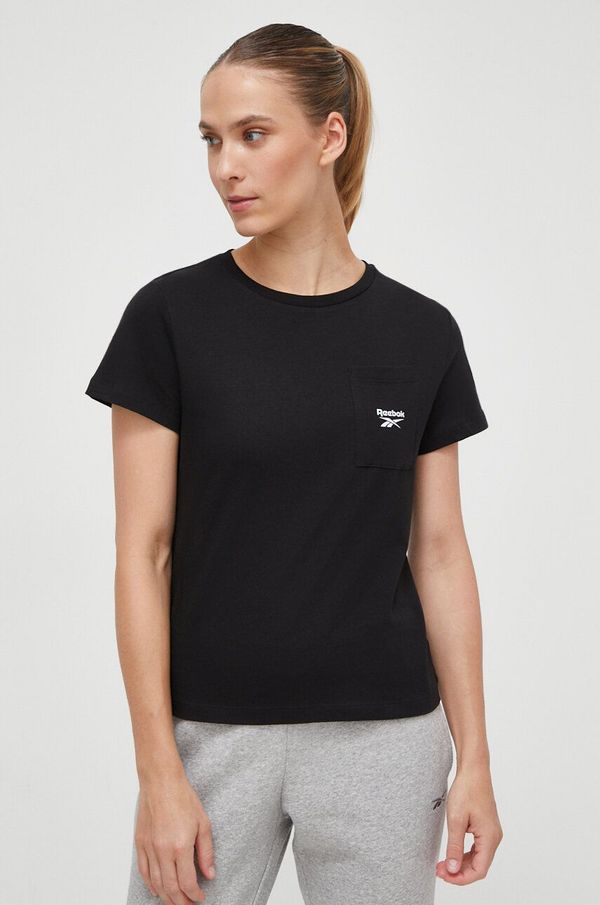 Reebok Pamučna majica Reebok boja: crna