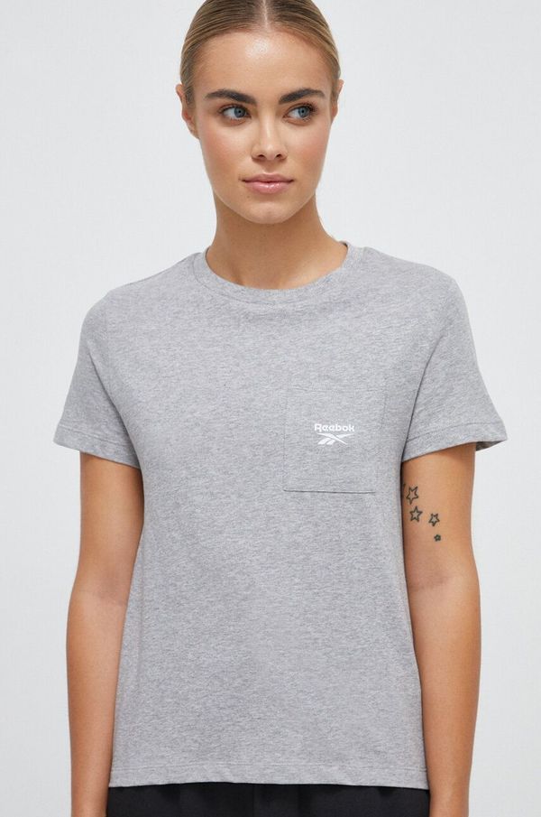 Reebok Pamučna majica Reebok boja: siva
