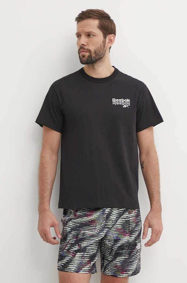 Reebok Pamučna majica Reebok Brand Proud za muškarce, boja: crna, s tiskom, 100076383