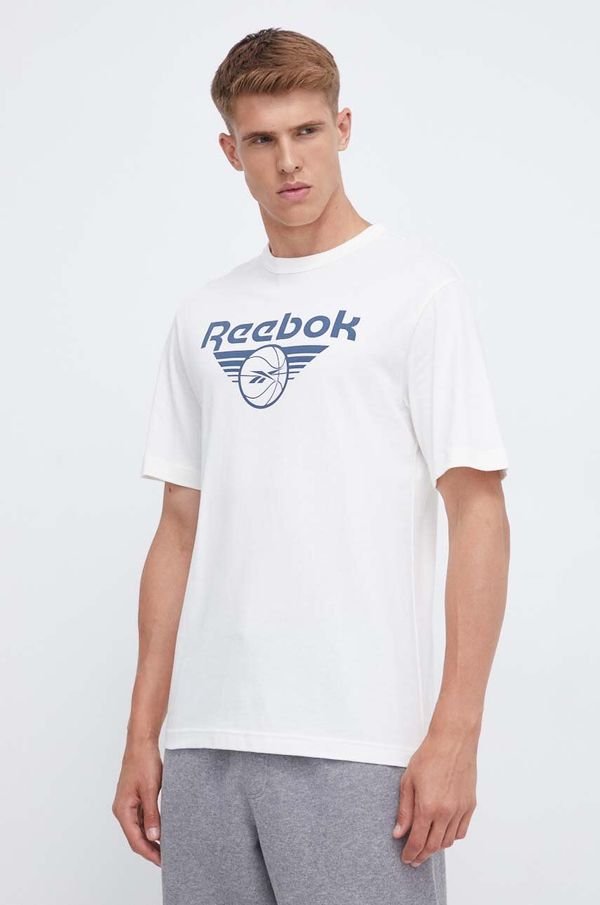 Reebok Classic Pamučna majica Reebok Classic Basketball boja: bež, s tiskom