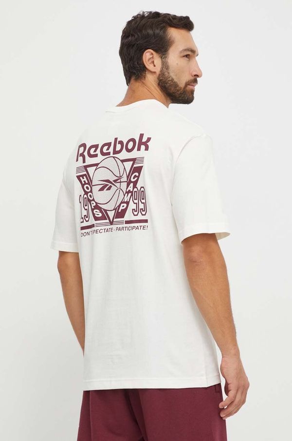 Reebok Classic Pamučna majica Reebok Classic Basketball boja: bež, s tiskom