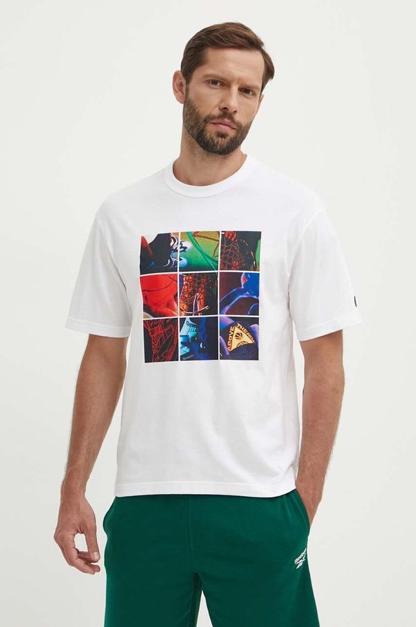 Reebok Classic Pamučna majica Reebok Classic Basketball za muškarce, boja: bijela, s tiskom, 100075803