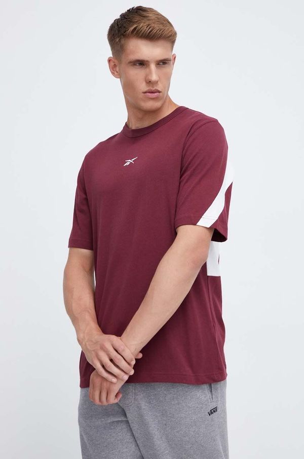 Reebok Classic Pamučna majica Reebok Classic boja: bordo, s aplikacijom