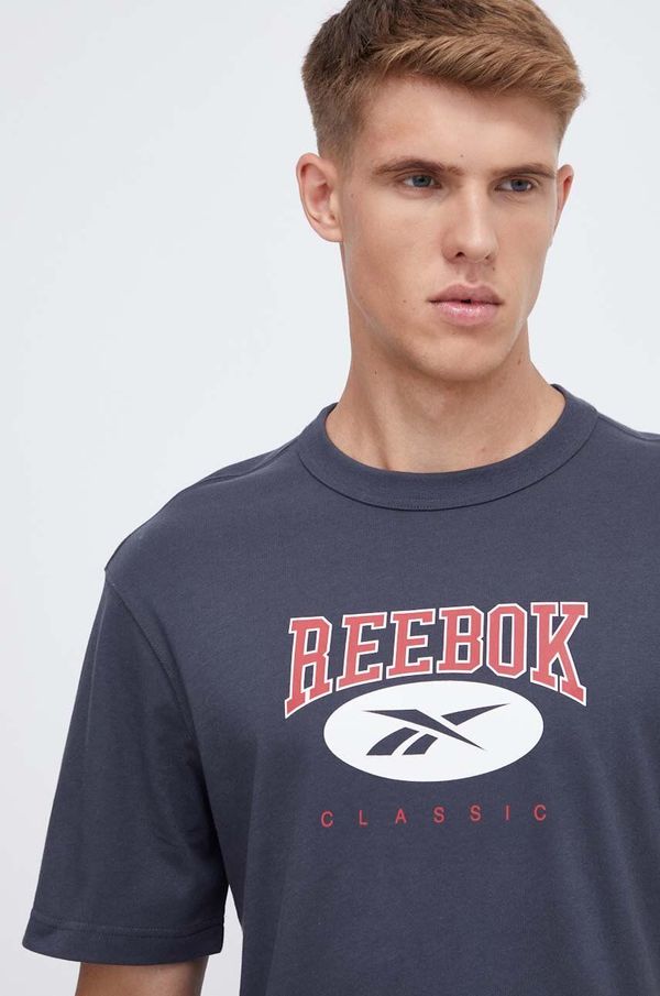 Reebok Classic Pamučna majica Reebok Classic boja: tamno plava, s tiskom