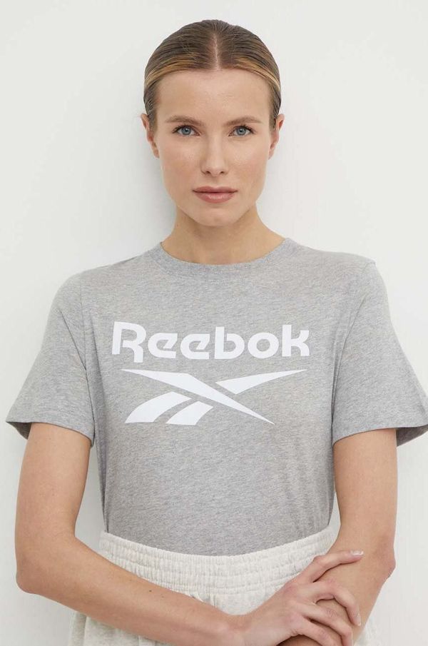 Reebok Pamučna majica Reebok Identity za žene, boja: siva, 100034852