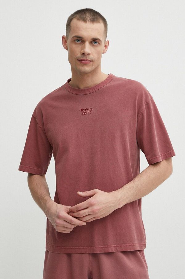 Reebok Pamučna majica Reebok za muškarce, boja: ružičasta, bez uzorka, 100076357