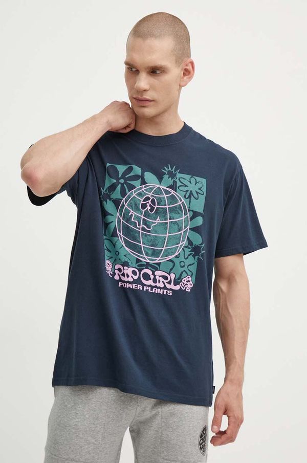 Rip Curl Pamučna majica Rip Curl za muškarce, boja: tamno plava, s tiskom