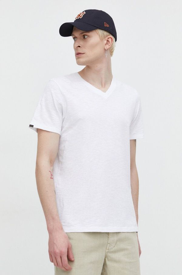 Superdry Pamučna majica Superdry za muškarce, boja: bijela, bez uzorka