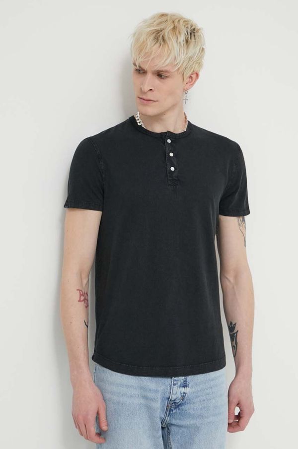 Superdry Pamučna majica Superdry za muškarce, boja: crna, bez uzorka