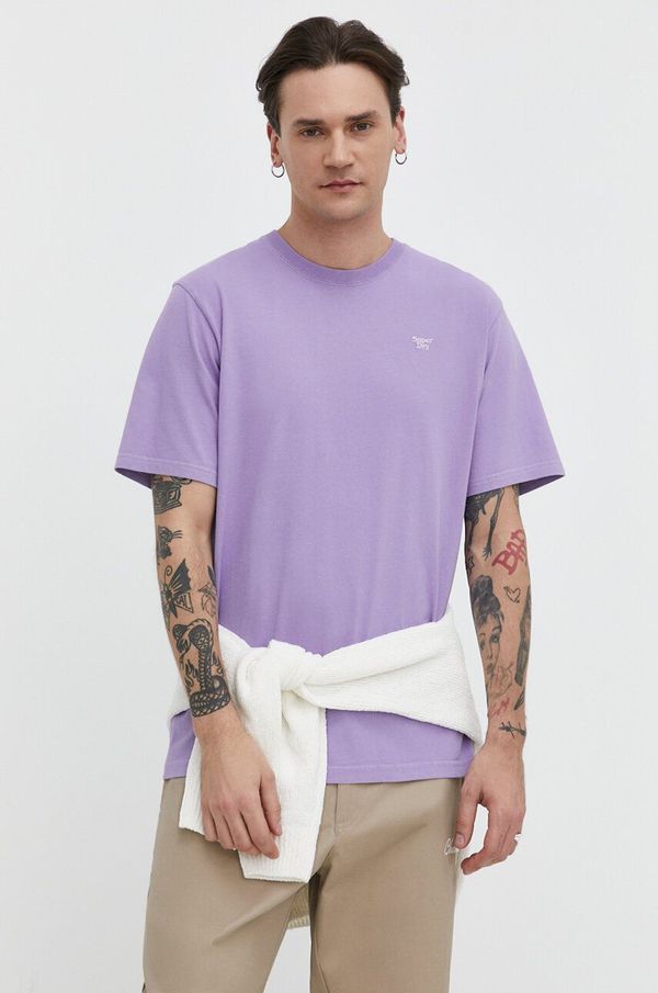 Superdry Pamučna majica Superdry za muškarce, boja: ljubičasta, s aplikacijom