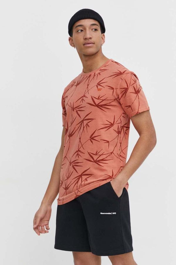 Superdry Pamučna majica Superdry za muškarce, boja: narančasta, s uzorkom