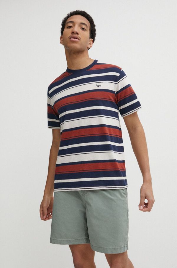 Superdry Pamučna majica Superdry za muškarce, boja: tamno plava, s uzorkom